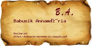 Babusik Annamária névjegykártya