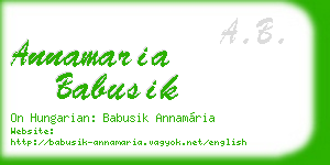 annamaria babusik business card